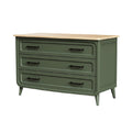 **Moderne groene ladekast met houten top**